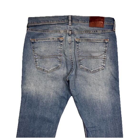 Hollister Epic Flex Jeans Mens Size 32x30 Measures 33x28 Skinny Distressed Blue - Picture 13 of 14